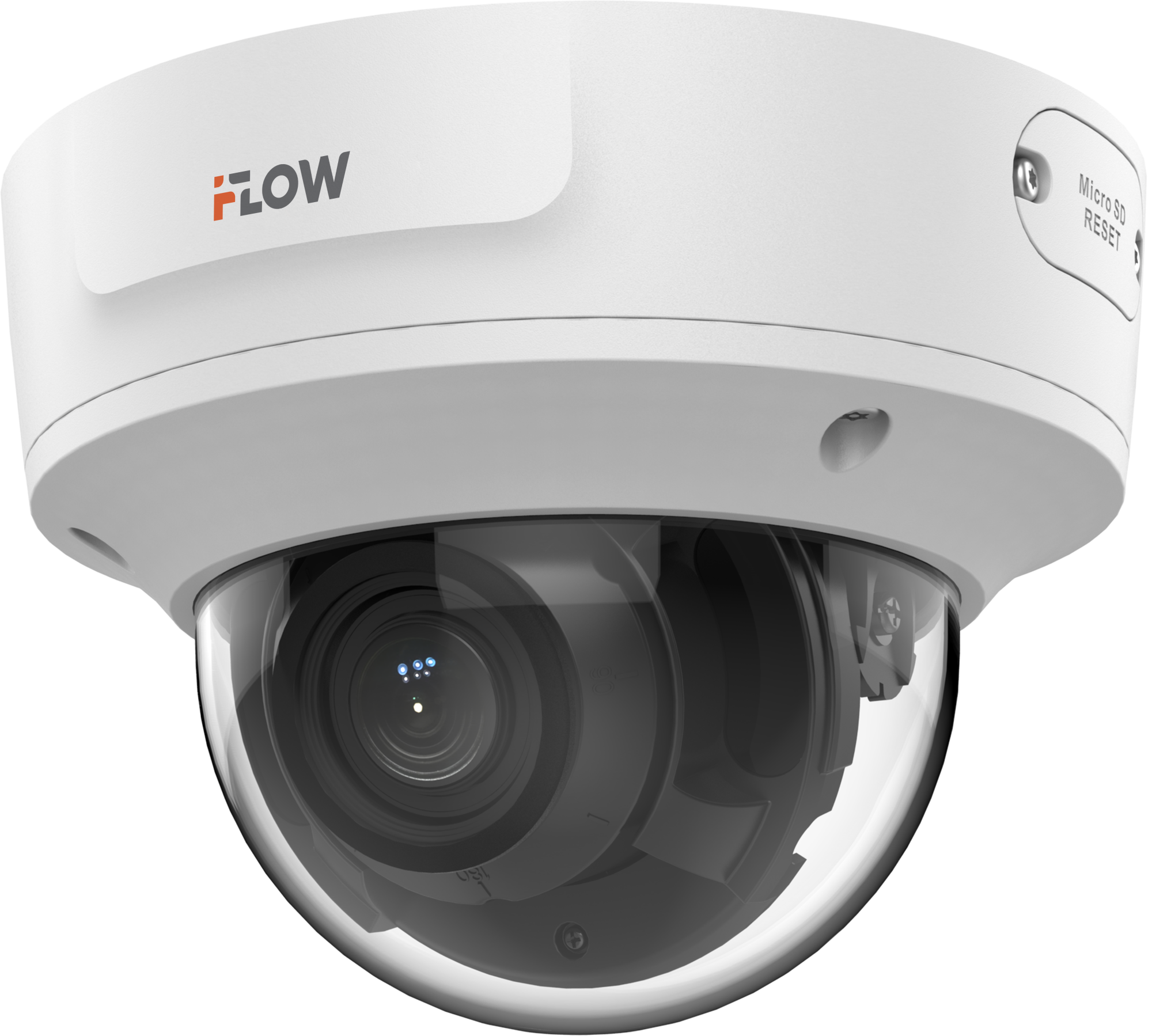 IP-камера iFlow F-IC-3741CSZ5(2.7-13.5mm), 4 Мп, купольная, вариофокальный моторизированный объектив, ИК 40 м, IP67, IK10