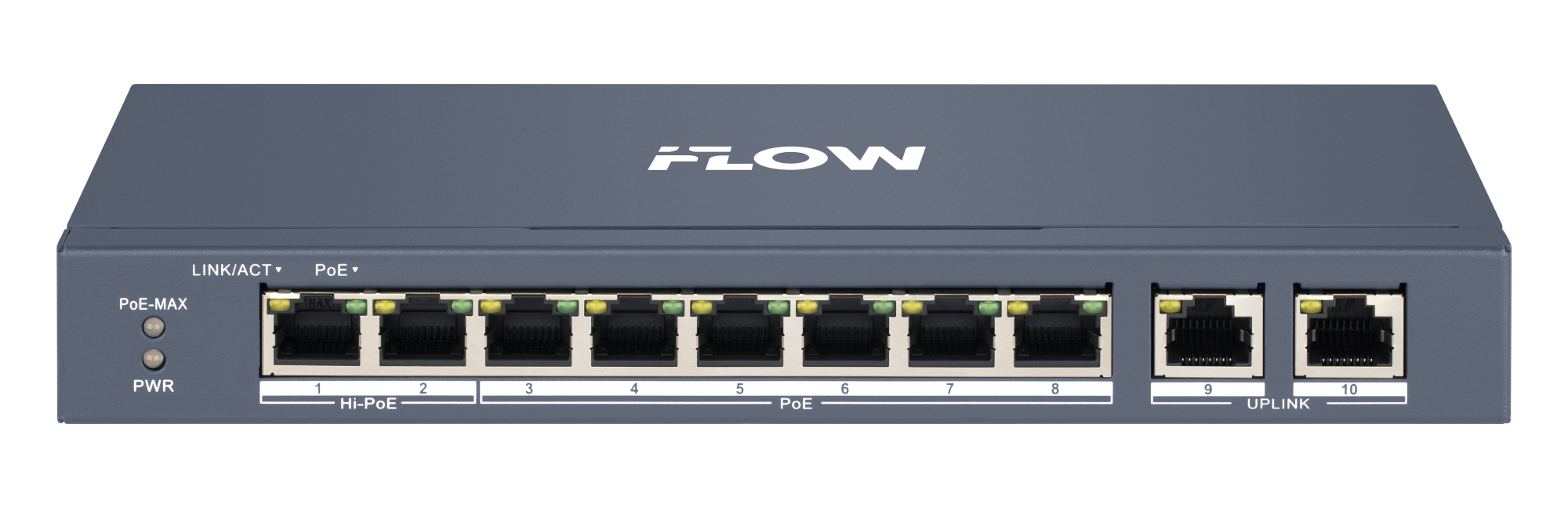 F-SW-EM410HPOE-VM iFLOW | Коммутатор настраиваемый 8 портов PoE + 2 Uplink