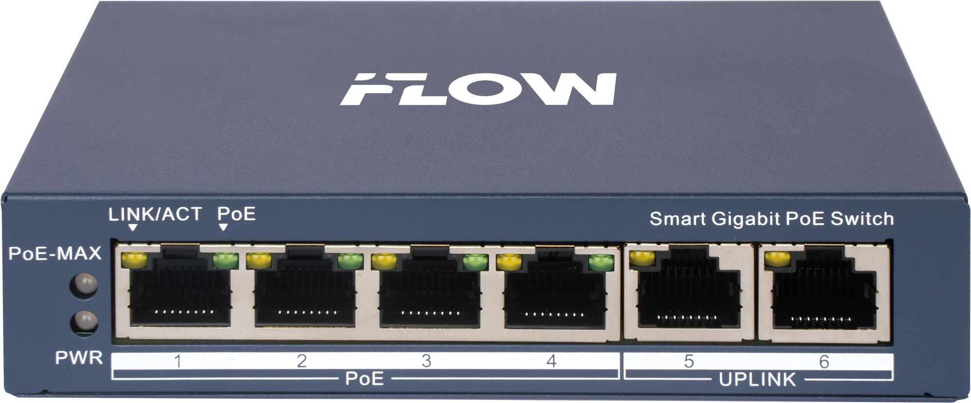F-SW-EM606POE-VM iFLOW | Коммутатор настраиваемый 4 порта PoE + 2 Uplink