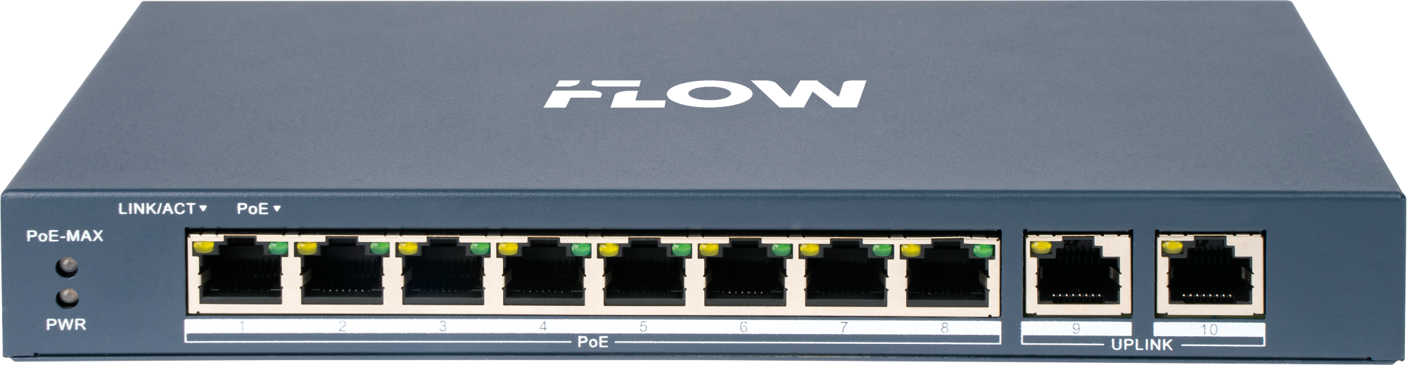 F-SW-EM410POE-VM/L iFLOW | Коммутатор настраиваемый 8 портов PoE + 2 Uplink