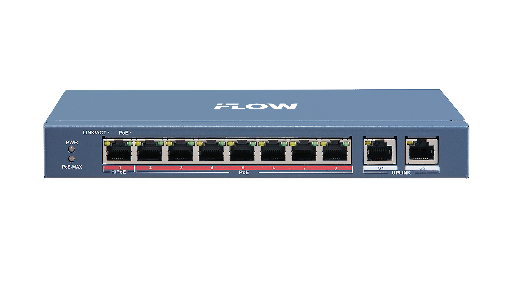 F-SW-EU410HPOE-V iFLOW | Коммутатор неуправляемый 8 портов PoE + 2 Uplink