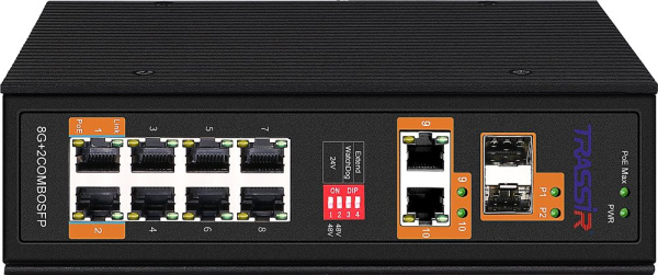 PoE-коммутатор промышленный TRASSIR TR-NS15122S-300-8POE