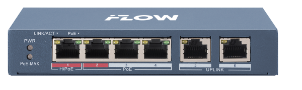 F-SW-EU206HPOE-V iFLOW | Коммутатор неуправляемый 4 порта PoE + 2 Uplink