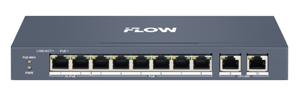 F-SW-EM410HPOE-VM iFLOW | Коммутатор настраиваемый 8 портов PoE + 2 Uplink