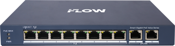 F-SW-EM610POE-VM/L iFLOW | Коммутатор настраиваемый 8 портов PoE + 2 Uplink