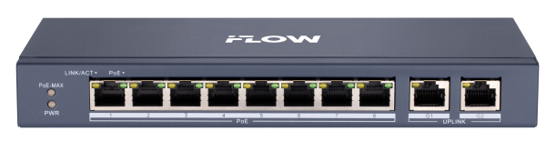 F-SW-EU410POE-V/L iFLOW | Коммутатор неуправляемый 8 портов PoE + 2 Uplink