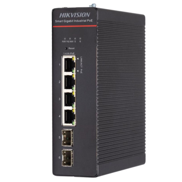 Промышленный PoE-коммутатор Hikvision DS-3T1506HP-SI-4P2F
