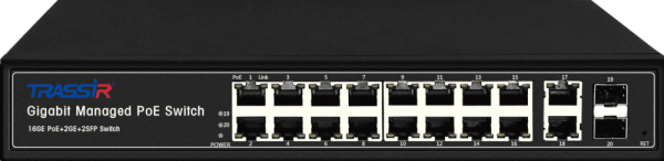PoE-коммутатор управляемый TRASSIR TR-NS24202S-300-16PoE v2