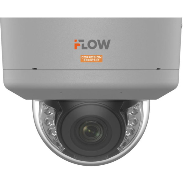 IP-камера iFlow F-IC-3742CMSZ5(PA), 4 Мп, купольная, вариофокальный моторизированный объектив, ИК 40 м, IP68, IK10