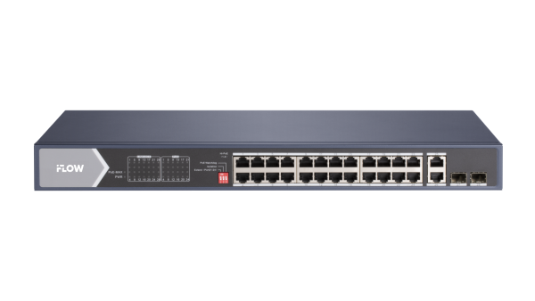 F-SW-EU628HPOE-V iFLOW | Коммутатор неуправляемый 24 порта PoE (Hi-PoE) + 4 Uplink