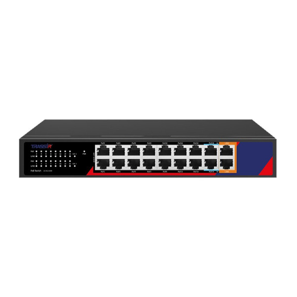 PoE-коммутатор неуправляемый TRASSIR TR-NS1118-240-16POE