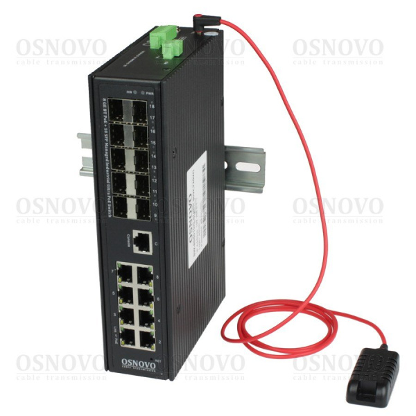 PoE-коммутатор промышленный OSNOVO SW-808010/ILS(port 90W,720W)