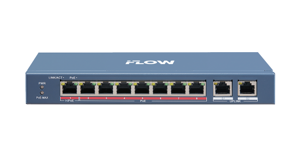 F-SW-EU410HPOE-V iFLOW | Коммутатор неуправляемый 8 портов PoE + 2 Uplink