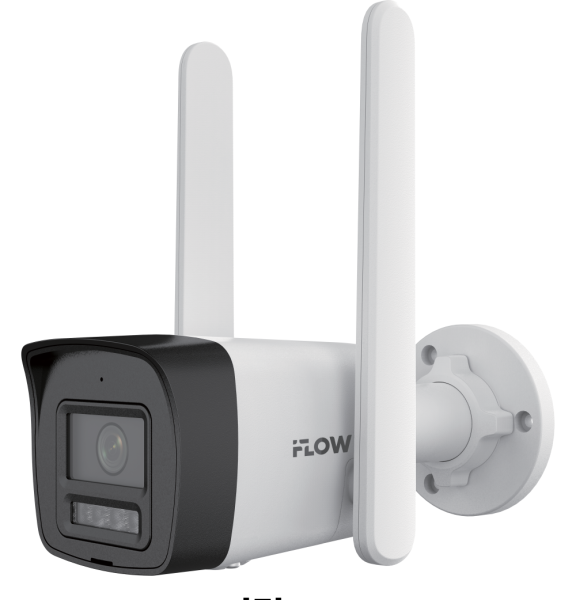 IP-камера iFlow F-IC-1142CM(4G/A)(2.8мм), 4 Мп, уличная цилиндрическая IP-камера с 4G LTE, 2.8 мм, гибридная подсветка до 30 м, IP67
