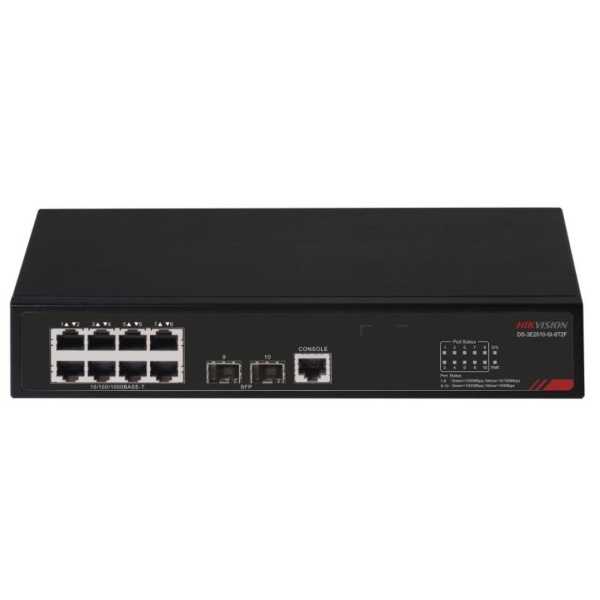 Коммутатор управляемый Hikvision DS-3E2510-SI-8T2F