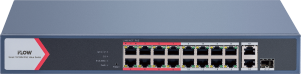 F-SW-EM418POE-VM/L iFLOW | Коммутатор настраиваемый 16 портов PoE + 2 Uplink