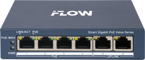 F-SW-EM606POE-VM/L iFLOW | Коммутатор настраиваемый 4 порта PoE + 2 Uplink