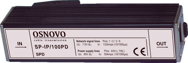 Устройство грозозащиты Ethernet OSNOVO SP-IP/100PD