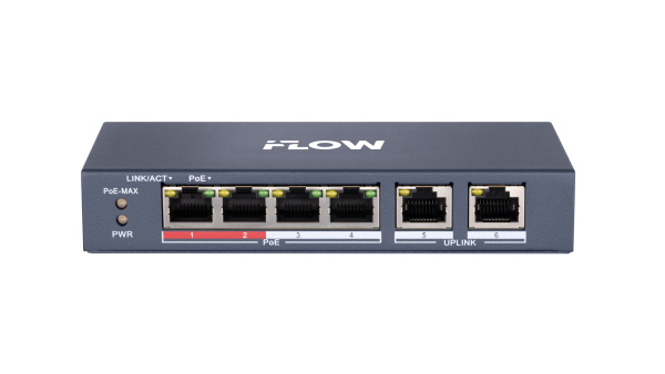 F-SW-EU206POE-V/L iFLOW | Коммутатор неуправляемый 4 порта PoE + 2 Uplink