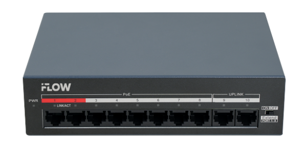 F-SW-EU210MPOE-V/L iFLOW | Коммутатор неуправляемый 8 портов PoE + 2 Uplink