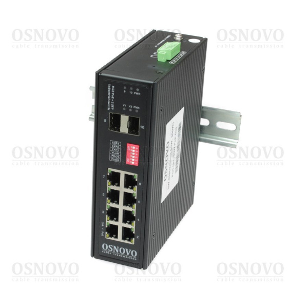 PoE-коммутатор промышленный OSNOVO SW-80802/I(Port 90W, 300W)