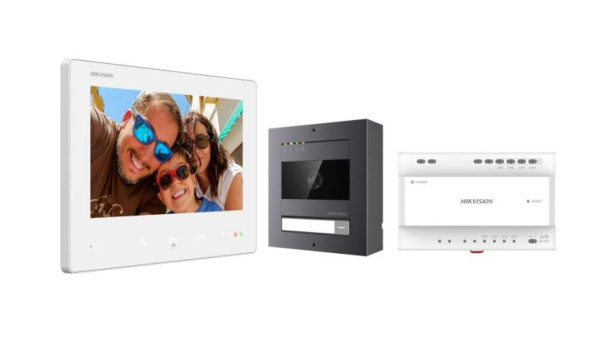 Комплект видеодомофона Hikvision DS-KIS704EY/Aluminum