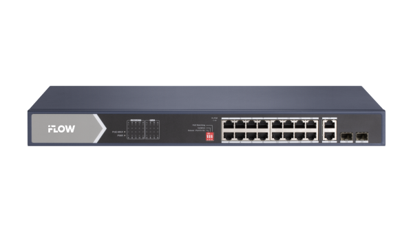 F-SW-EU620HPOE-V iFLOW | Коммутатор неуправляемый 16 портов PoE (Hi-PoE) + 4 Uplink