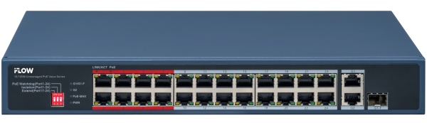 F-SW-EU426POE-V/L iFLOW | Коммутатор неуправляемый 24 порта PoE + 2 Uplink