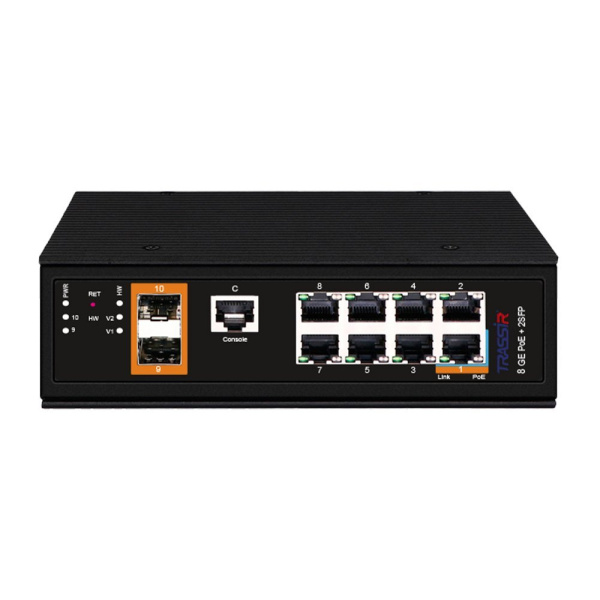 PoE-коммутатор управляемый TRASSIR TR-NS25102S-300-8POE